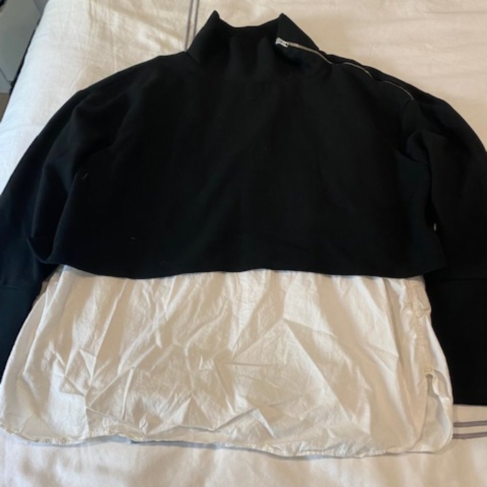 Black Turtleneck with White Undershirt